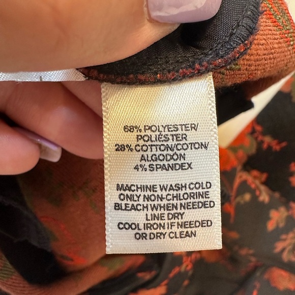 LOFT Marisa Fit Floral Dress Pants Size 14 Navy & Red Tapestry Brocade - Picture 4 of 11